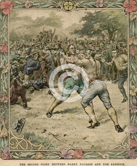 'The second fight between Harry Paulson and Tom Paddock', 1851 (late 19th or early 20th century).Artist: Pugnis