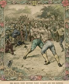 The second fight between Harry Paulson and Tom Paddock 1851 (late 19th or early 20th century).Artist: Pugnis