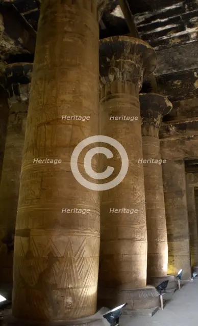 The Second Hypostyle Hall, Temple of Edfu, Egypt, Ptolemaic period, 237-57 BC (2003). Creator: LTL.