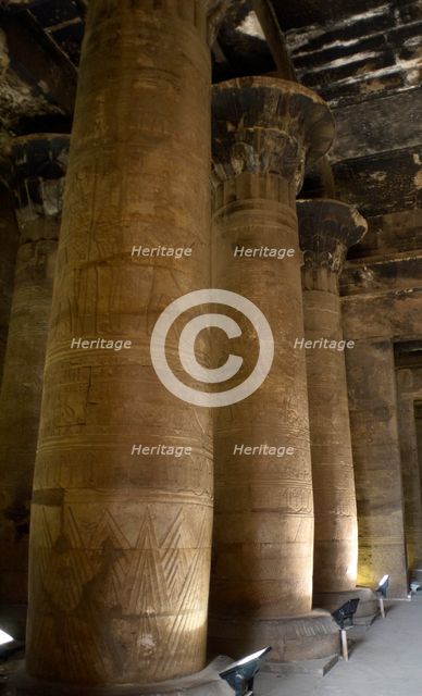 The Second Hypostyle Hall, Temple of Edfu, Egypt, Ptolemaic period, 237-57 BC (2003). Creator: LTL.