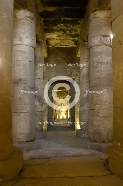 The Second Hypostyle Hall, Temple of Seti I, Abydos, Egypt, New Kingdom, 19th Dynasty (2003). Creator: LTL.
