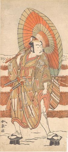 The Second Ichikawa Yaozo as a Samurai Standing in the Snow, probably 1774. Creator: Shunsho