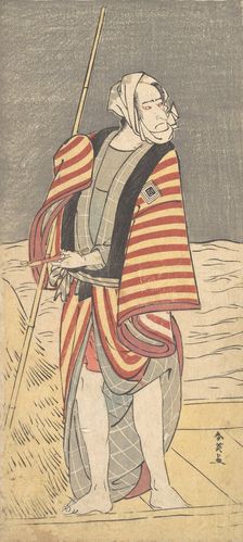 The Second Ichikawa Komazo as a Boatman Standing on the Deck of a Barge, ca. 1793? Creator: Katsukawa Shun'ei