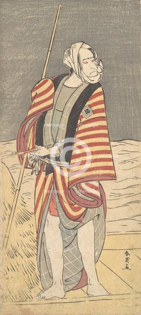 The Second Ichikawa Komazo as a Boatman Standing on the Deck of a Barge, ca. 1793? Creator: Katsukawa Shun'ei.