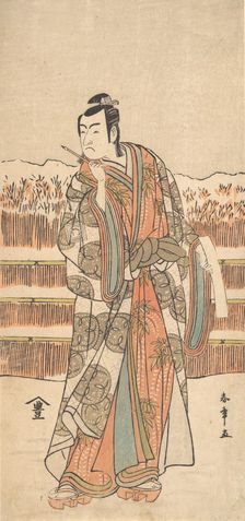 The Second Ichikawa Monnosuke as a Man of High Rank Standing in the Snow, ca. 1786-87. Creator: Shunsho