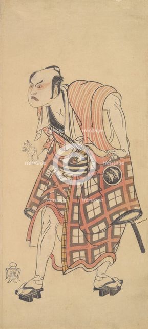 The Second Nakajima Mihoemon as a Man Standing with Head Bent Forward, 1768 or 1769. Creator: Shunsho.