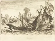 The Second Naval Battle, c. 1614. Creator: Jacques Callot