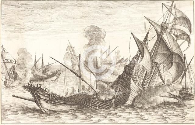 The Second Naval Battle, c. 1614. Creator: Jacques Callot.