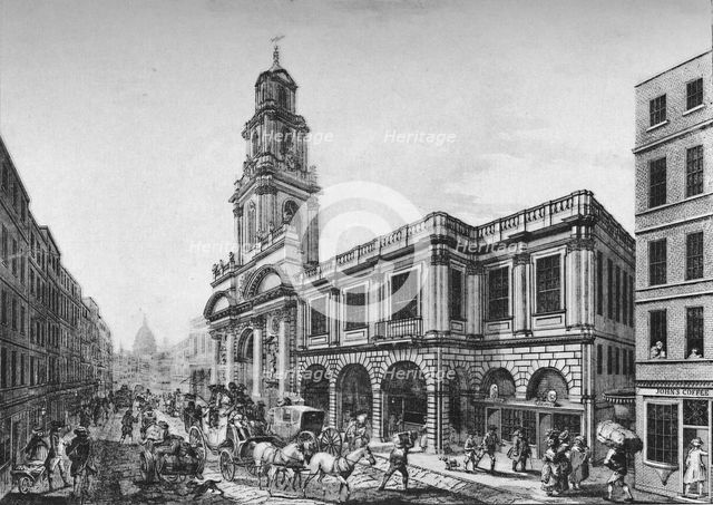 'The Second Royal Exchange, South Front, in 1788', (1928). Artist: Unknown.