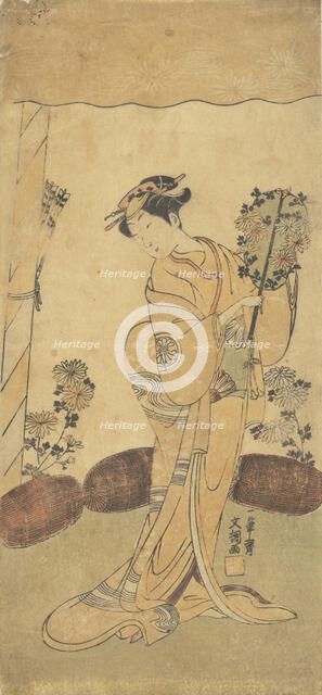 The Second Segawa Kikunojo in the Role of Reizei in "Ima-o-sakari Suehiro Genj..., 12th month, 1768. Creator: Ippitsusai Buncho.