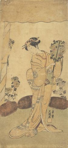 The Second Segawa Kikunojo in the Role of Reizei in "Ima-o-sakari Suehiro Genj..., 12th month, 1768. Creator: Ippitsusai Buncho