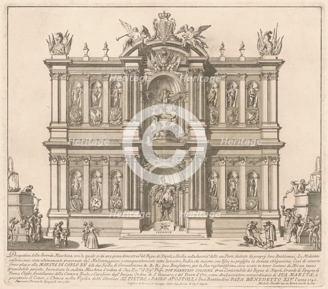 The Seconda Macchina for the Chinea of 1746: The Territories of the Kingdom of Naples, 1746. Creator: M Sorello.