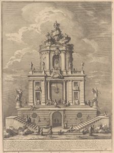 The Seconda Macchina for the Chinea of 1751: The Palace of Wisdom, Studies..., 1751. Creator: Giuseppe Vasi