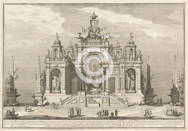 The Seconda Macchina for the Chinea of 1754: An Allegory of Waterworks, 1754. Creator: Giuseppe Vasi.