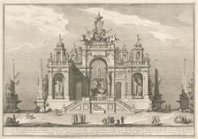 The Seconda Macchina for the Chinea of 1754: An Allegory of Waterworks, 1754. Creator: Giuseppe Vasi