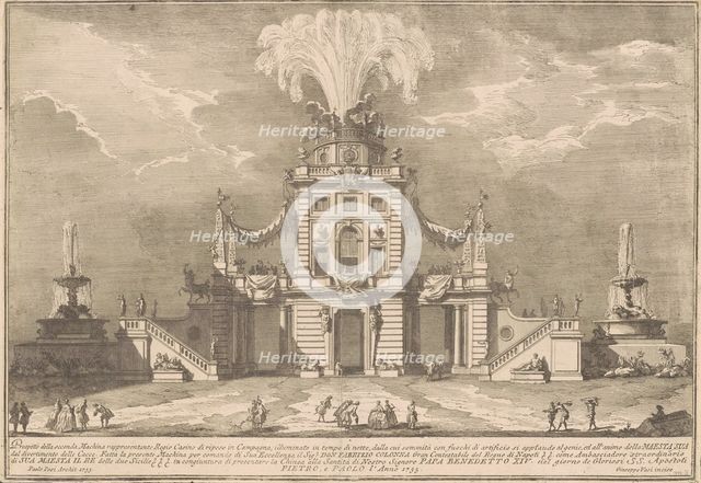 The Seconda Macchina for the Chinea of 1755: A Royal Hunting Lodge, 1755. Creator: Giuseppe Vasi.