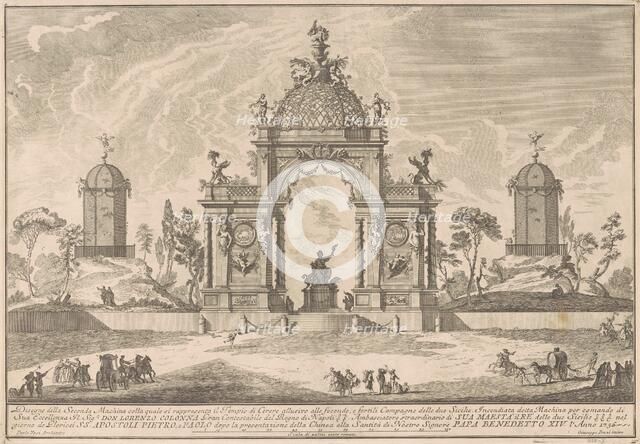 The Seconda Macchina for the Chinea of 1756: The Temple of Ceres, 1756. Creator: Giuseppe Pozzi.