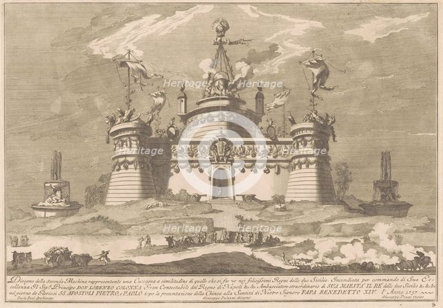 The Seconda Macchina for the Chinea of 1757: The Fortress of Cockaigne, 1757. Creator: Giuseppe Pozzi.