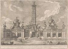 The Seconda Macchina for the Chinea of 1758: The Porcelain Tower of Nanjing, 1758. Creator: Giuseppe Pozzi