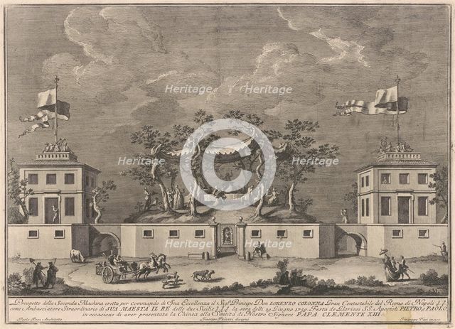 The Seconda Macchina for the Chinea of 1759: A "Deliziosa" with a Bacchanal, 1759. Creator: Giuseppe Vasi.