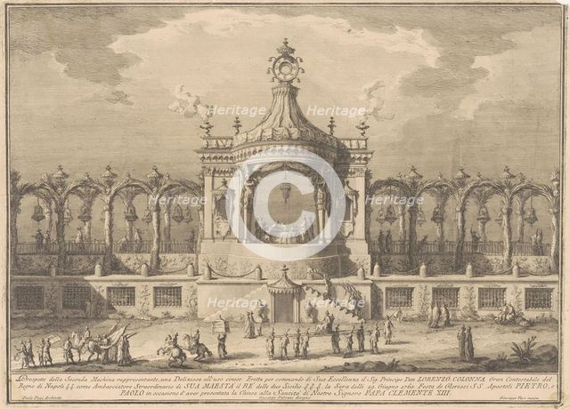The Seconda Macchina for the Chinea of 1760: A Chinoiserie Pavilion, 1760. Creator: Giuseppe Vasi.