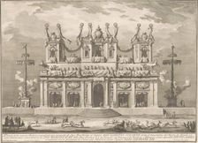 The Seconda Macchina for the Chinea of 1765: A Decorated Building with Cockaigne Poles, 1765. Creator: Giuseppe Vasi