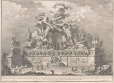 The Seconda Macchina for the Chinea of 1767: Mount Etna with the Forge of Vulcan, 1767. Creator: Giuseppe Vasi