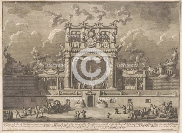 The Seconda Macchina for the Chinea of 1769: A Building for Public Entertainment, 1769. Creator: Giuseppe Vasi.