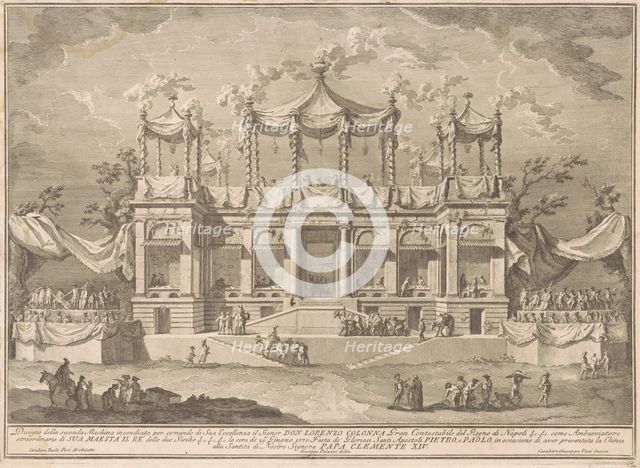The Seconda Macchina for the Chinea of 1770: The Fish Market Portico, 1770. Creator: Giuseppe Vasi.