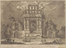 The Seconda Macchina for the Chinea of 1771: A Pleasure Palace Dedicated to Bacchus, 1771. Creator: Giuseppe Vasi