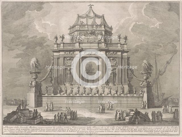 The Seconda Macchina for the Chinea of 1773: The Preparation of Theriac in Venice, 1773. Creator: Giuseppe Vasi.