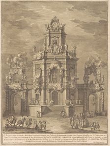 The Seconda Macchina for the Chinea of 1776: A Palace with a Loggia for the Lottery Draw, 1776. Creator: Giuseppe Vasi