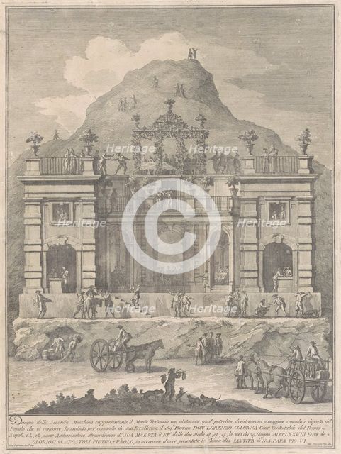 The Seconda Macchina for the Chinea of 1778: A Dwelling near Monte Testaccio, 1778. Creator: Giuseppe Vasi.