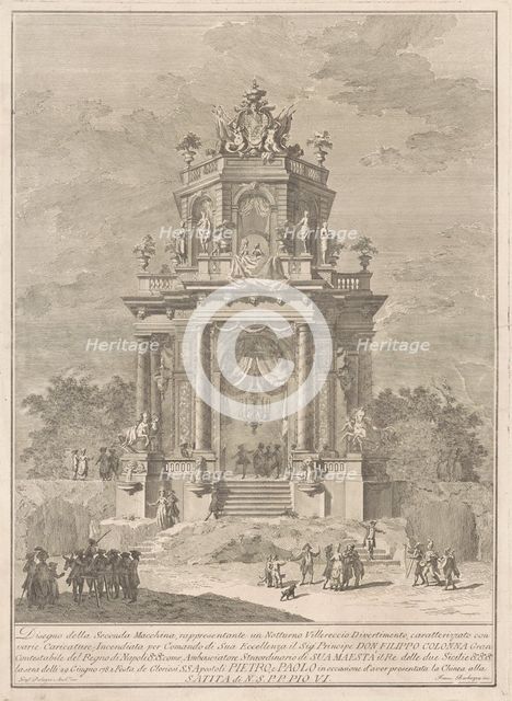 The Seconda Macchina for the Chinea of 1782: A Countryside Festival at Night, 1782. Creator: Francesco Barbazza.