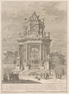 The Seconda Macchina for the Chinea of 1782: A Countryside Festival at Night, 1782. Creator: Francesco Barbazza