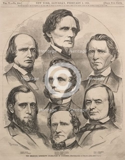 The Seceding Mississippi Delegation in Congress, 1861. Creator: Winslow Homer (American, 1836-1910).