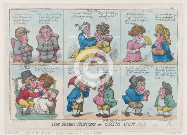The Secret History of Crim Con, Fig 1, August 18, 1808., August 18, 1808. Creator: Thomas Rowlandson.