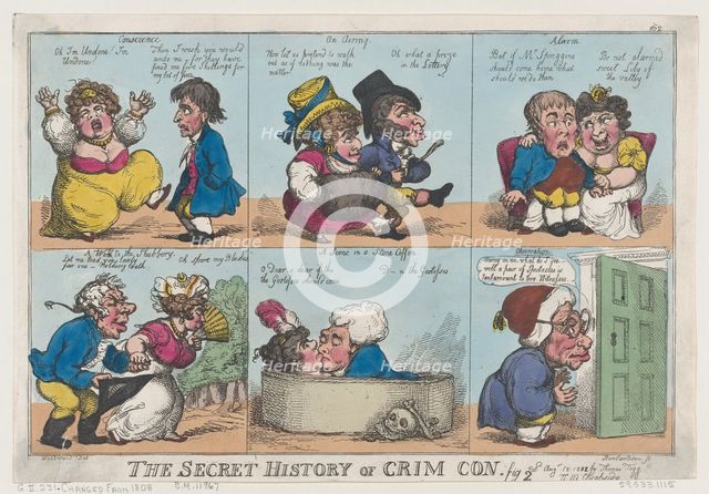 The Secret History of Crim Con, Fig. 2, August 18, 1812., August 18, 1812. Creator: Thomas Rowlandson.