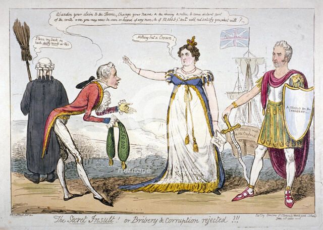 'The secret insult! or bribery & corruption rejected!!!', 1820. Artist: Isaac Robert Cruikshank
