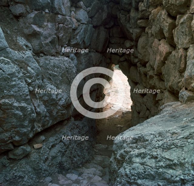 The 'Secret Stairway' to the postern gate of Tiryns, 15th century BC. Artist: Unknown