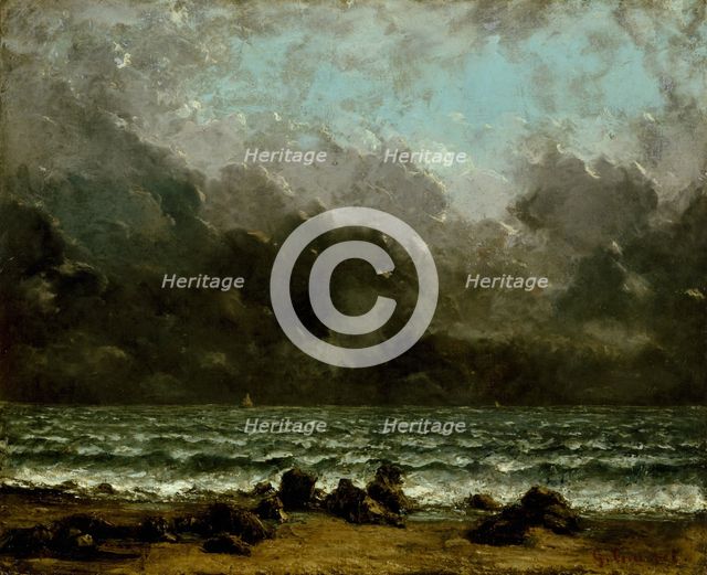 The Sea, 1865 or later. Creator: Gustave Courbet.