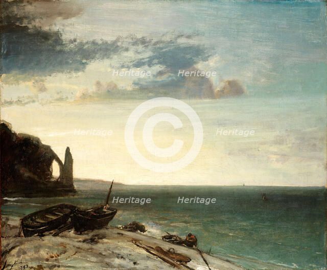 The Sea at Etretat, 1853. Creator: Johan Barthold Jongkind.