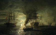 The Sea battle at the Algoa Bay in 1799, 1863. Creator: Johan Jacob Bennetter