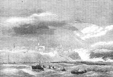 The sea breaking over the cliff at Tynemouth during the gale on Saturday, the 2nd November, 1861. Creator: Unknown