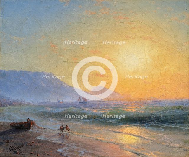 The sea in the evening light, Second Half of the 19th cen. Creator: Aivazovsky, Ivan Konstantinovich (1817-1900).