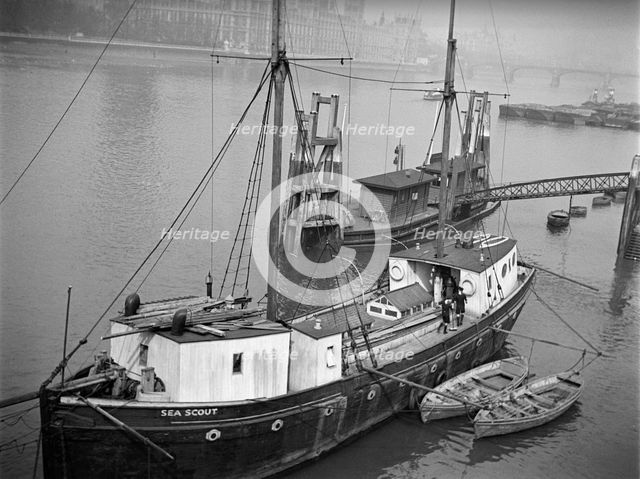 The 'Sea Scout', Lambeth Pier, London, c1945-1965. Artist: SW Rawlings