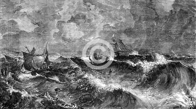 "The Sea-Scape" - painted by A. Clint - from the Exhibition of the National Institution, 1856.  Creator: Harvey Orrin Smith.