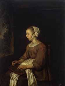 The Seamstress, 1671. Creator: Philip Koninck