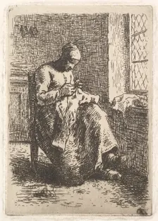 The Seamstress, 1853. Creator: Jean Francois Millet