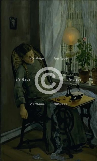 The Seamstress, 1880. Creator: Christian Krohg.